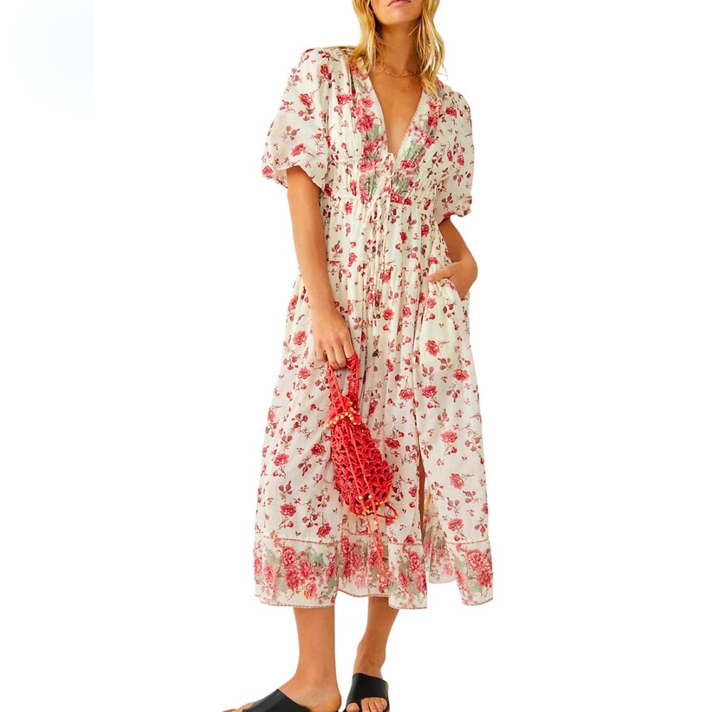 Free People Lysette Floral Maxi Dress NWT SZ L